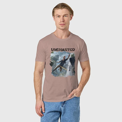 Мужская футболка UNCHARTED / Пыльно-розовый – фото 3