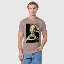 Футболка хлопковая мужская Ленин Oko, цвет: пыльно-розовый — фото 2