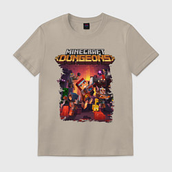 Футболка хлопковая мужская Minecraft Dungeons, цвет: миндальный