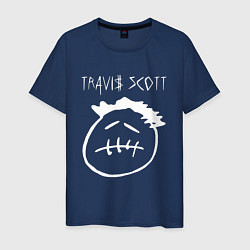 Футболка хлопковая мужская TRAVIS SCOTT, цвет: тёмно-синий