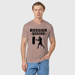 Футболка хлопковая мужская Russian Boxing, цвет: пыльно-розовый — фото 2
