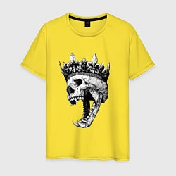 Футболка хлопковая мужская Fangs - skull and crown, цвет: желтый