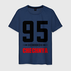 Футболка хлопковая мужская 95 Chechnya, цвет: тёмно-синий