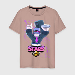 Футболка хлопковая мужская BRAWL STARS DJ FRANK, цвет: пыльно-розовый