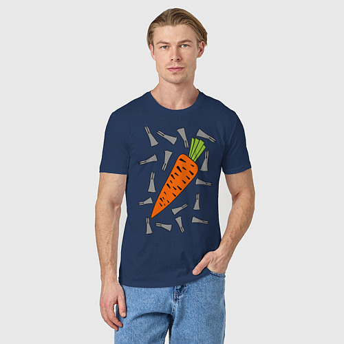 Мужская футболка Морковка кролика / Тёмно-синий – фото 3