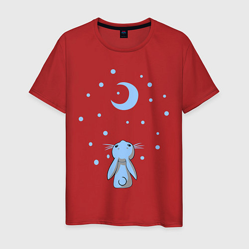 Мужская футболка Лунный зайчик / Красный – фото 1