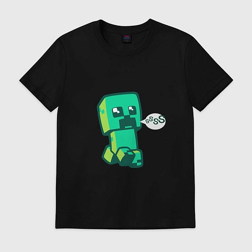 Мужская футболка MINERCRAFT CREEPER / Черный – фото 1