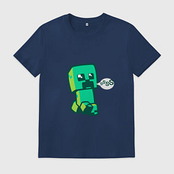 Футболка хлопковая мужская MINERCRAFT CREEPER, цвет: тёмно-синий