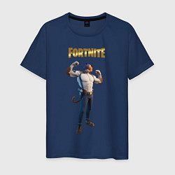 Футболка хлопковая мужская Meowcles Fortnite 2, цвет: тёмно-синий