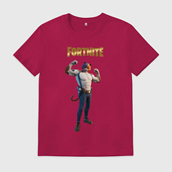 Футболка хлопковая мужская Meowcles Fortnite 2, цвет: маджента