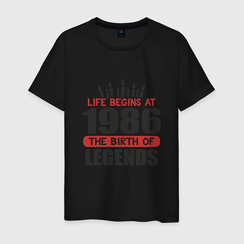 Мужская футболка 1986 - рождение легенды / Черный – фото 1