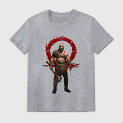 Футболка хлопковая мужская GOD OF WAR, цвет: меланж