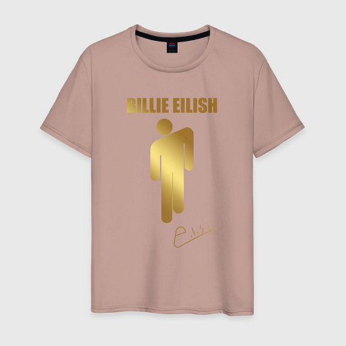 Мужская футболка Billie Eilish автограф / Пыльно-розовый – фото 1