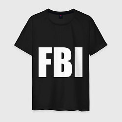 Футболка хлопковая мужская FBI, цвет: черный