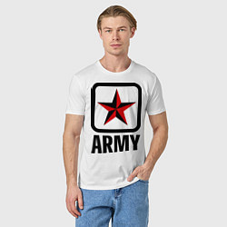 Футболка хлопковая мужская Army Star, цвет: белый — фото 2