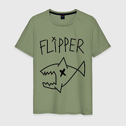Футболка хлопковая мужская Nirvana Flipper, цвет: авокадо