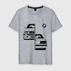Футболка хлопковая мужская BMW БМВ Z, цвет: меланж