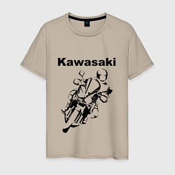 Футболка хлопковая мужская KAWASAKI Z, цвет: миндальный