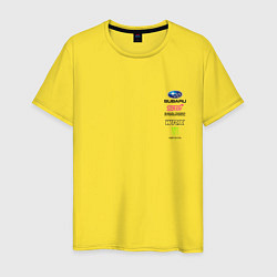 Футболка хлопковая мужская SUBARU MONSTER ENERGY Z, цвет: желтый