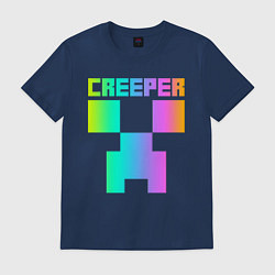 Футболка хлопковая мужская MINECRAFT CREEPER, цвет: тёмно-синий
