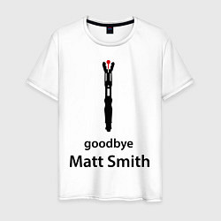 Футболка хлопковая мужская Goodbye, Matt Smith, цвет: белый