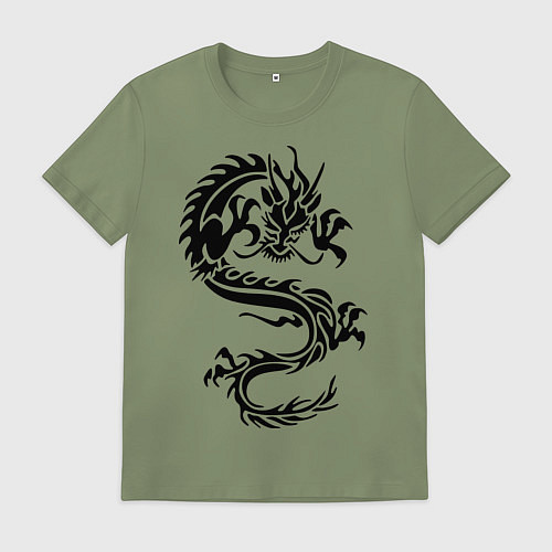 Мужская футболка Дракон орнамент / Авокадо – фото 1