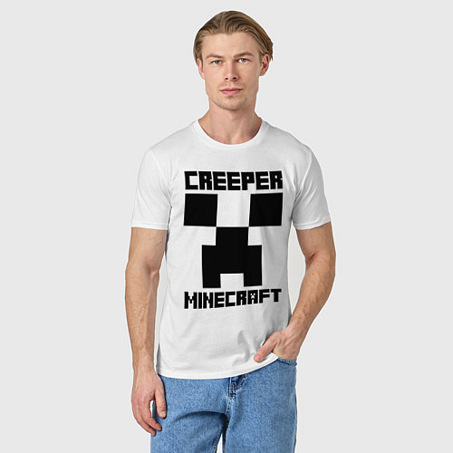 Мужская футболка MINECRAFT CREEPER / Белый – фото 3