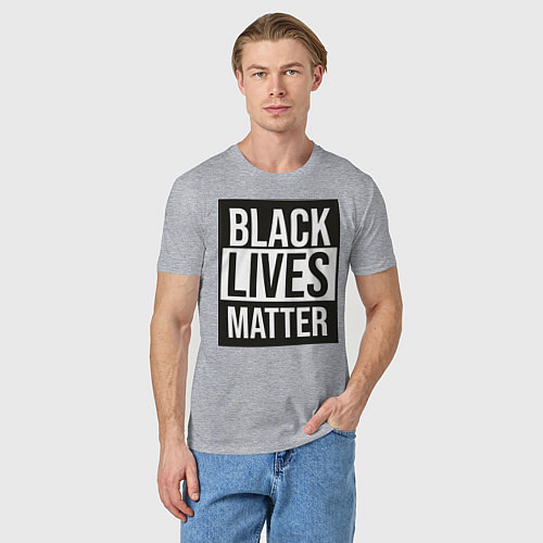 Мужская футболка BLACK LIVES MATTER / Меланж – фото 3