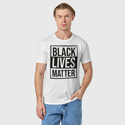 Футболка хлопковая мужская BLACK LIVES MATTER, цвет: белый — фото 2
