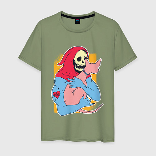 Мужская футболка Скелетор дежит кота / Авокадо – фото 1