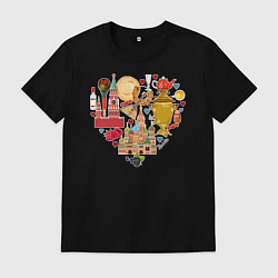 Футболка хлопковая мужская LOVE RUSSIA, цвет: черный