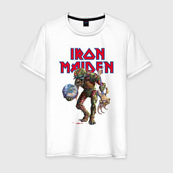Футболка хлопковая мужская Iron Maiden цвета белый — фото 1