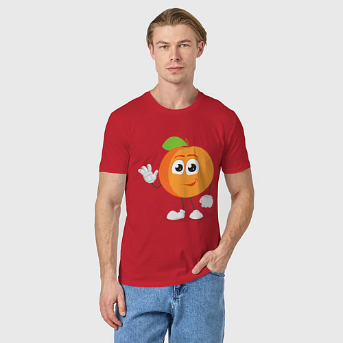 Мужская футболка Персик / Красный – фото 3