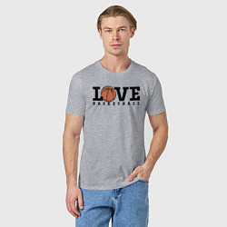 Футболка хлопковая мужская Love Basketball, цвет: меланж — фото 2