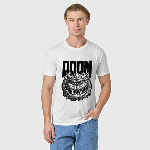 Мужская футболка КАКОДЕМОН DOOM Z / Белый – фото 3
