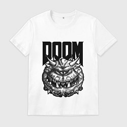 Футболка хлопковая мужская КАКОДЕМОН DOOM Z, цвет: белый