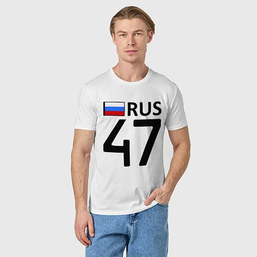 Мужская футболка RUS 47 / Белый – фото 3