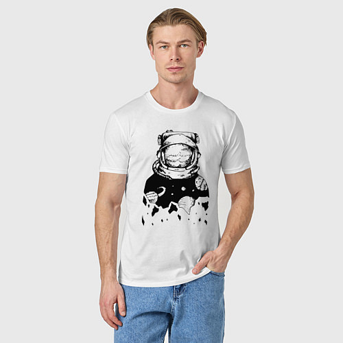 Мужская футболка Космонавт / Белый – фото 3