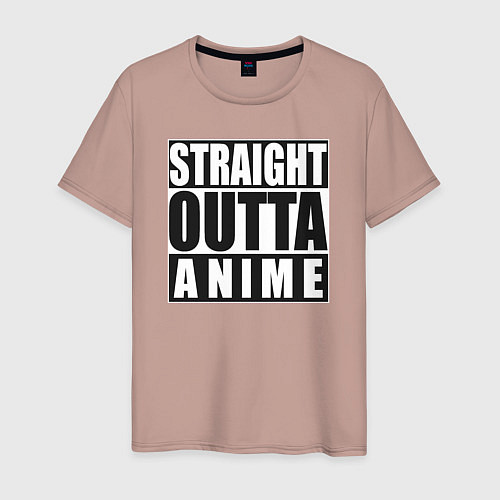 Мужская футболка Straight Outta Anime / Пыльно-розовый – фото 1