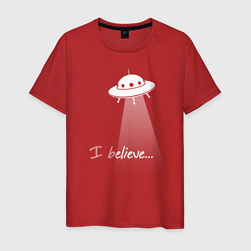 Мужская футболка I believe in UFO / Красный – фото 1