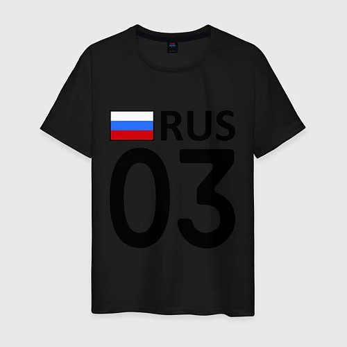 Мужская футболка RUS 03 / Черный – фото 1