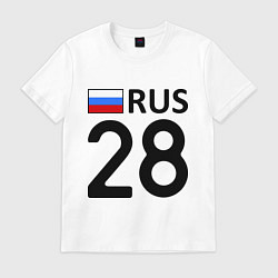 Футболка хлопковая мужская RUS 28, цвет: белый