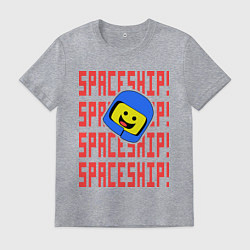 Футболка хлопковая мужская Spaceship, цвет: меланж