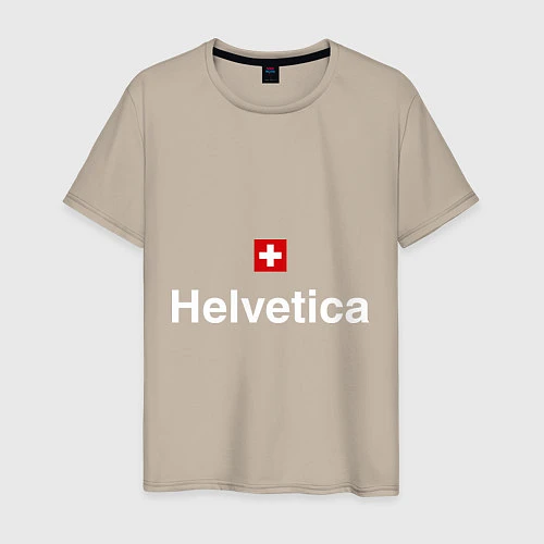 Мужская футболка Helvetica Type / Миндальный – фото 1