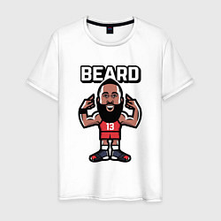 Футболка хлопковая мужская Harden - Beard, цвет: белый