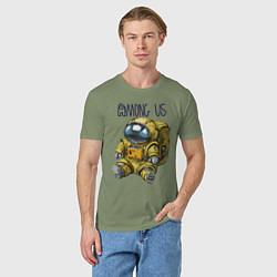 Футболка хлопковая мужская Among Us, цвет: авокадо — фото 2