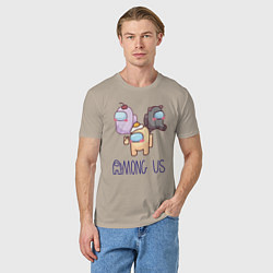Футболка хлопковая мужская Among Us, цвет: миндальный — фото 2