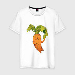 Футболка хлопковая мужская Милая морковка, цвет: белый