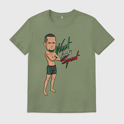 Футболка хлопковая мужская Нейт Диас, цвет: авокадо