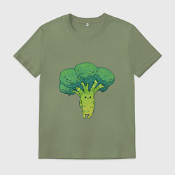Футболка хлопковая мужская Симпатичный брокколи, цвет: авокадо